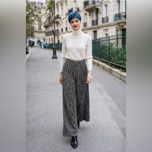 Alice and Olivia Gray Tweed Wide Leg High Waist High Rise Pants Women’s XS Flowy